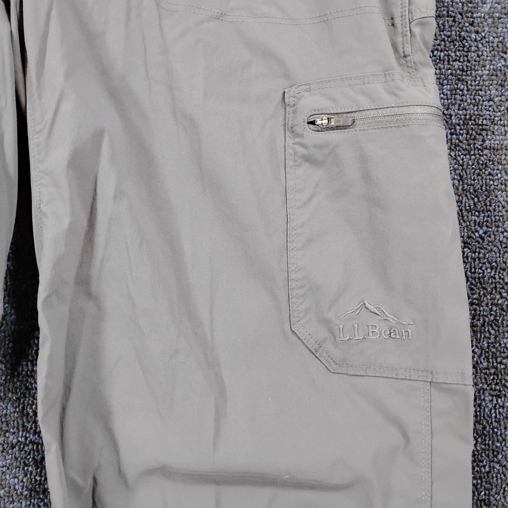 LL Bean Cresta Hiking Pants Mens 32x34 Gray Nylon Spandex Outdoor Cargo Trousers - Picture 8 of 10